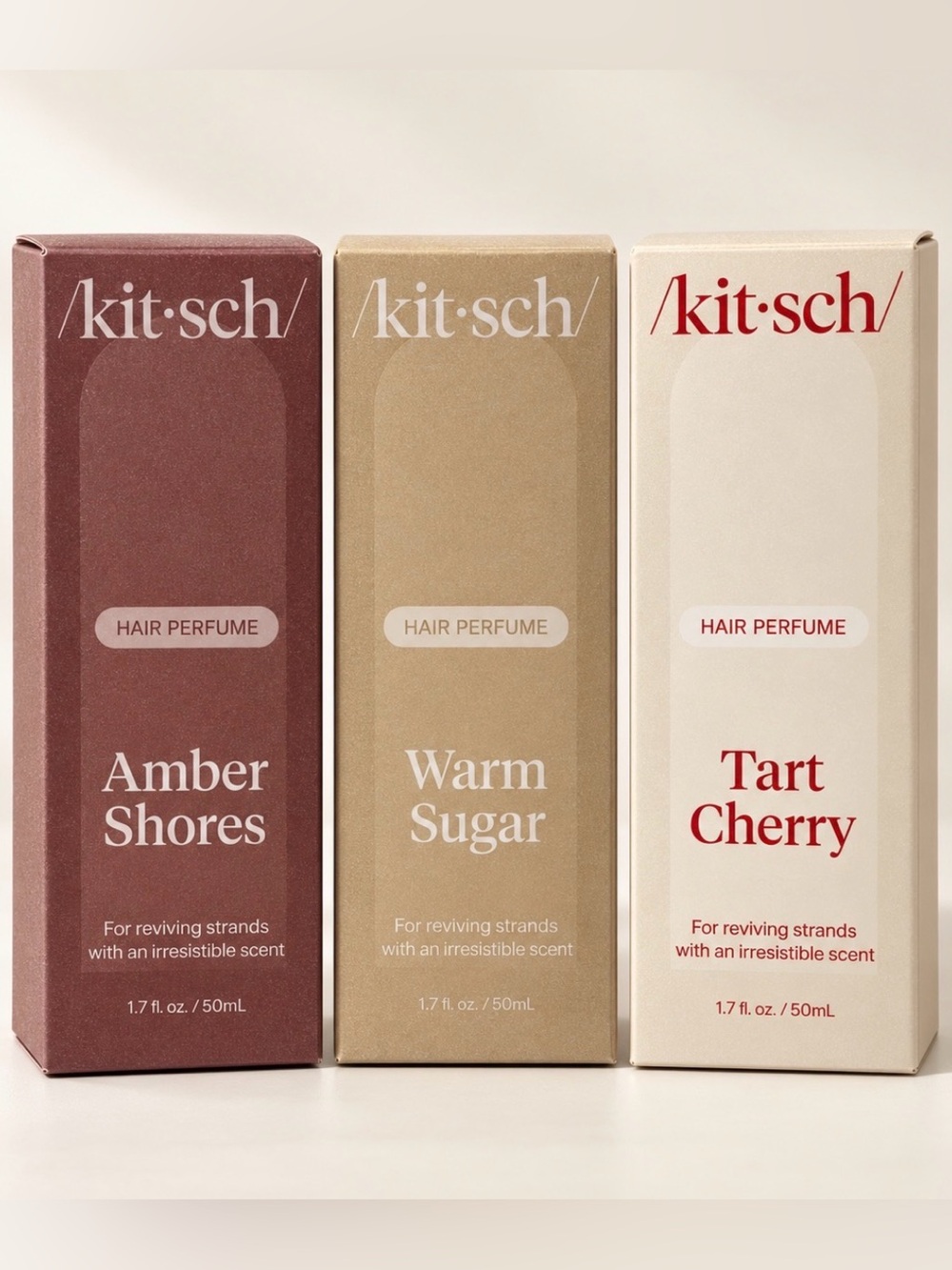 NEW • Kitsch Hair Perfume Set • Tart Cherry + Warm Sugar + Amber Shores